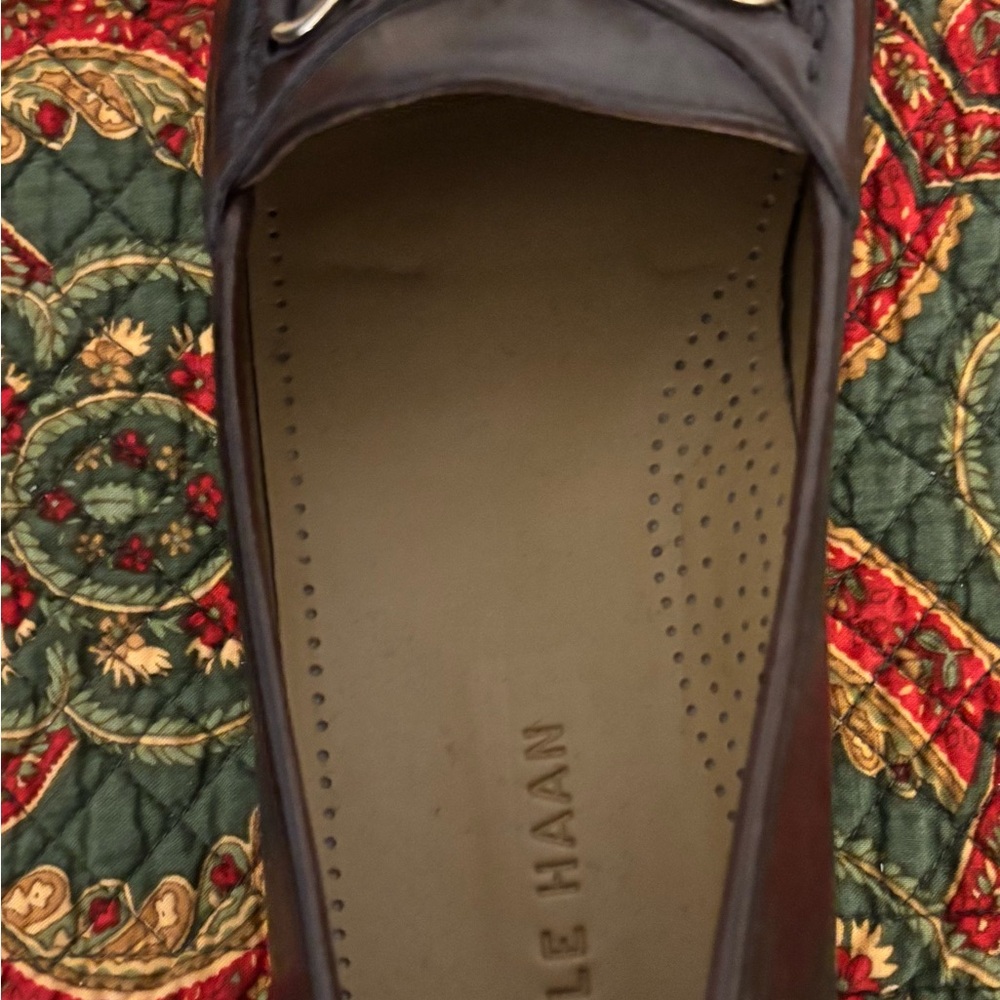 Men’s Cole Haan Dark Brown Leather Ascot II Loafer Gold-Tone Horsebit 8 1/2 Wide - Picture 2 of 3